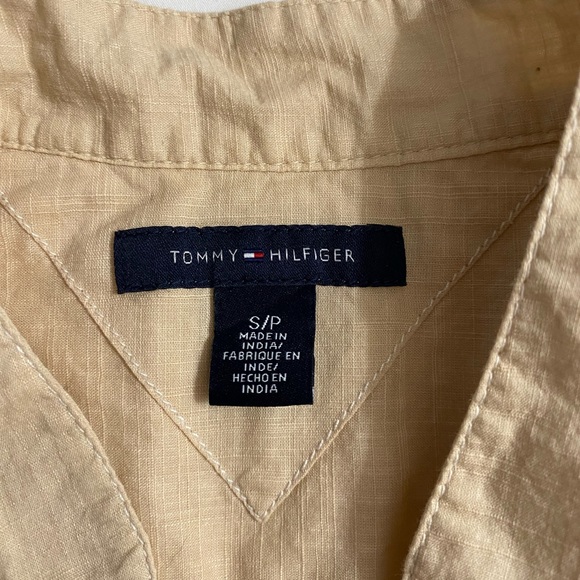 Tommy Hilfiger Neutral Gauzy Tunic Top Convertible Roll Tab Sleeves Womens Small - Picture 8 of 8